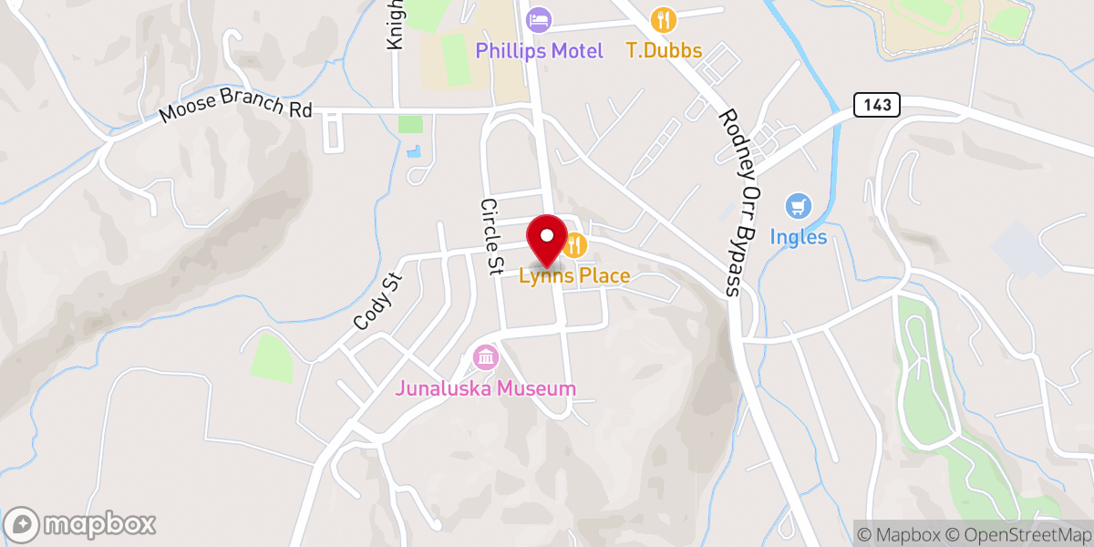 Map showing location of Hosanna Baptist Church