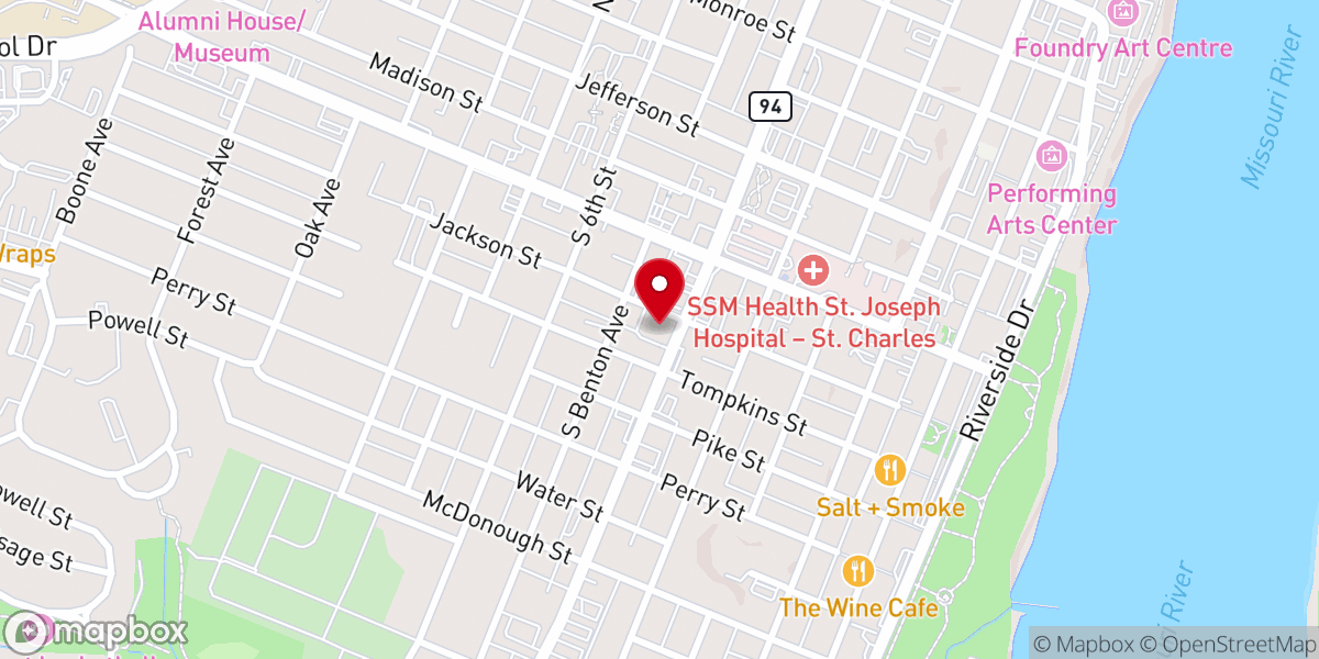 Map showing location of St. John United Church of Christ