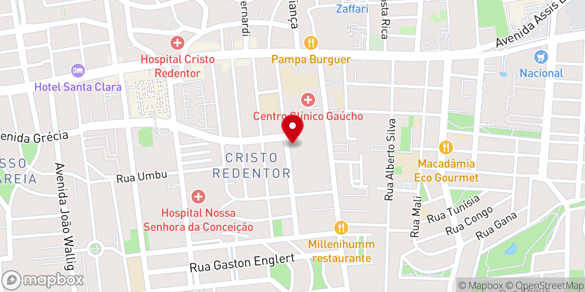 Map showing location of Paz Church Porto Alegre