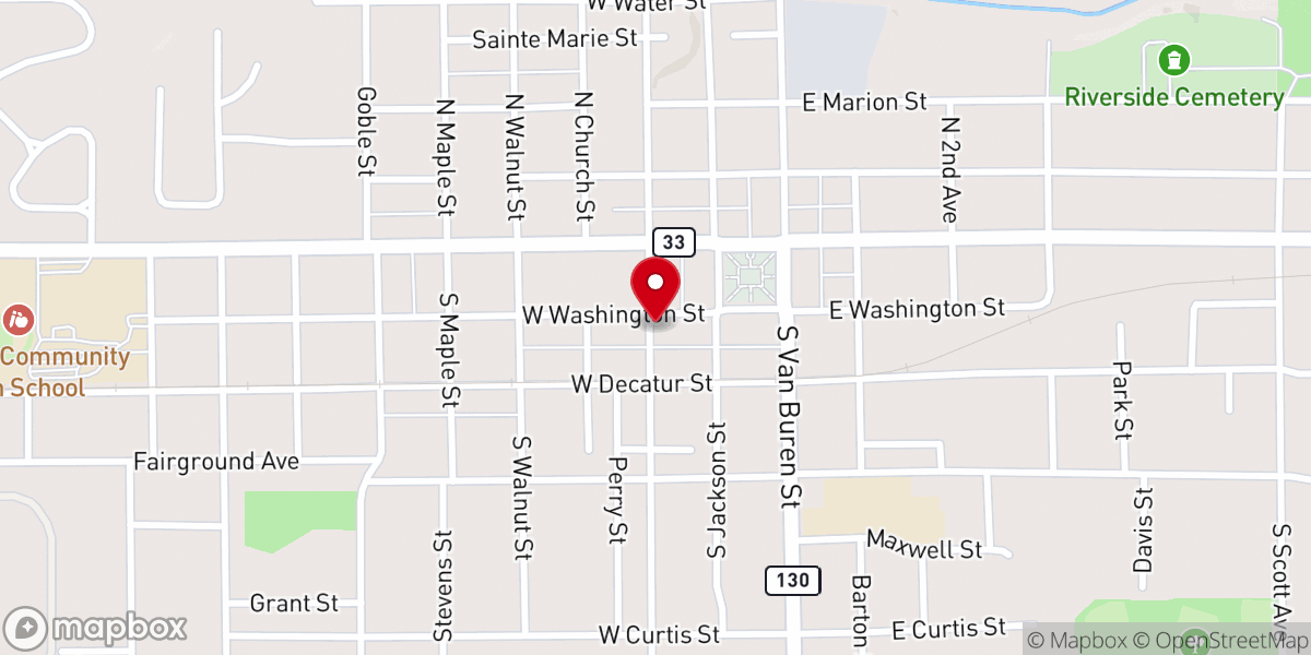 Map showing location of Grace United Methodist Church