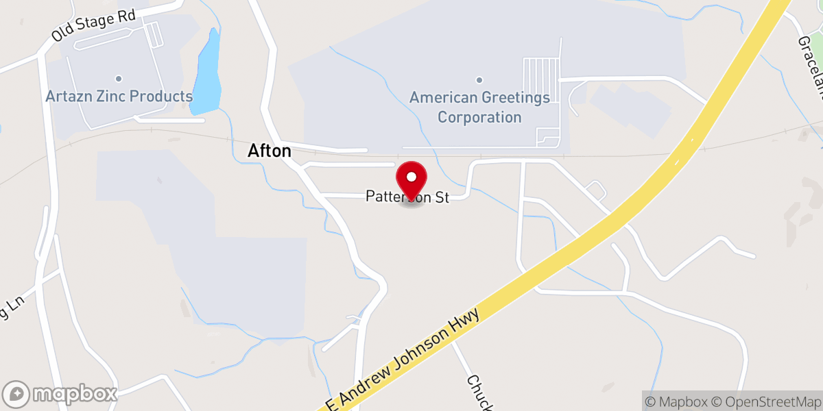 Map showing location of Afton United Methodist Church