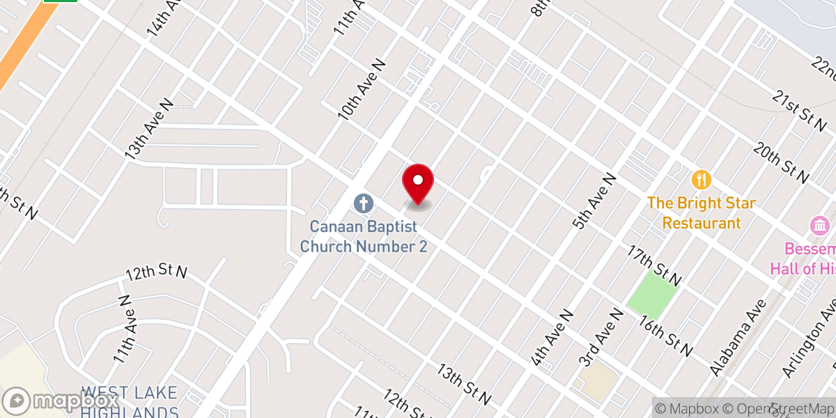 Map showing location of Morning Star United Methodist Church