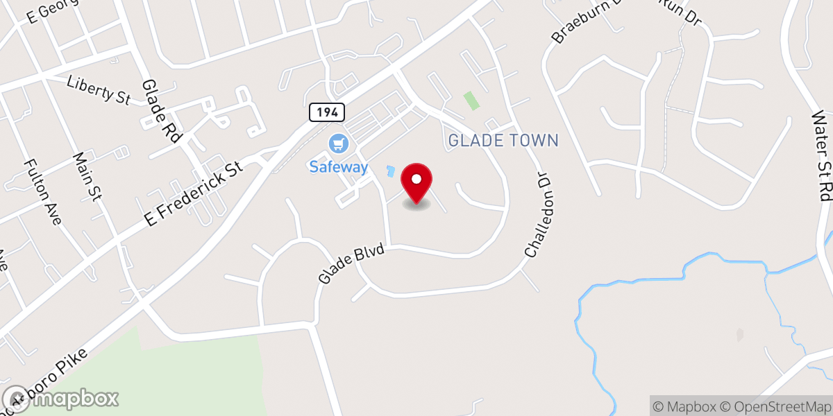 Map showing location of Glade Valley Church of the Brethren