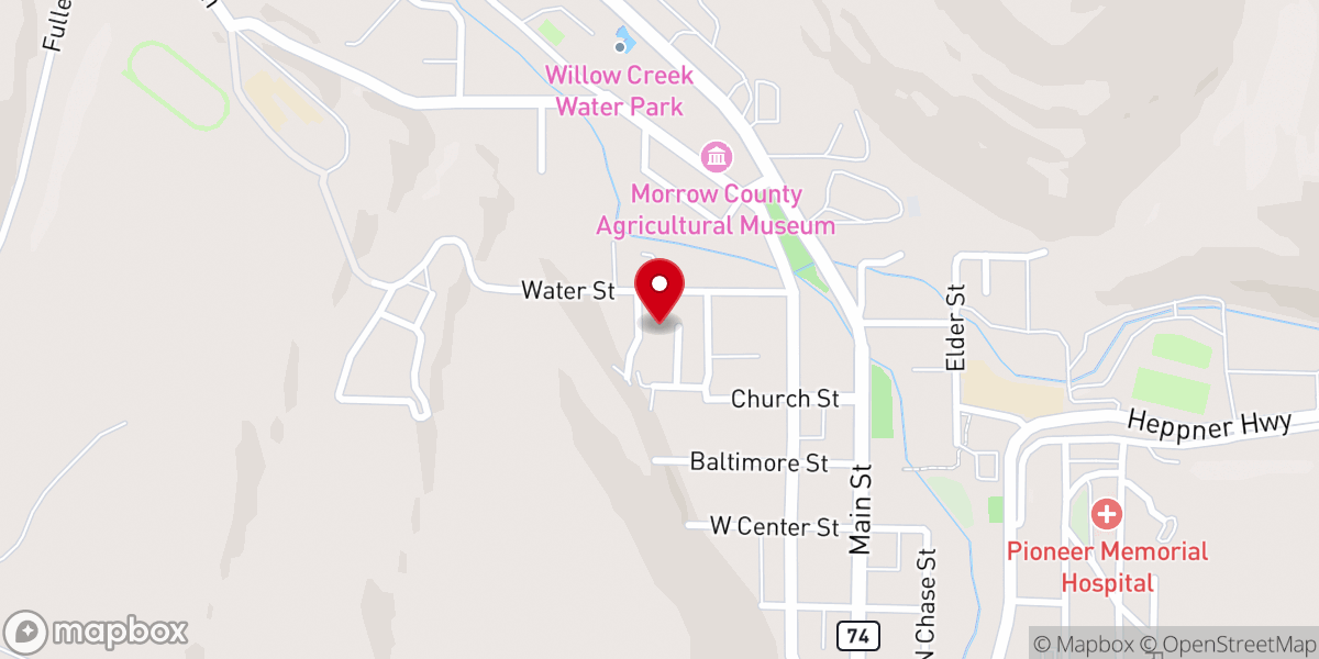Map showing location of Heppner Seventh-Day Adventist Church