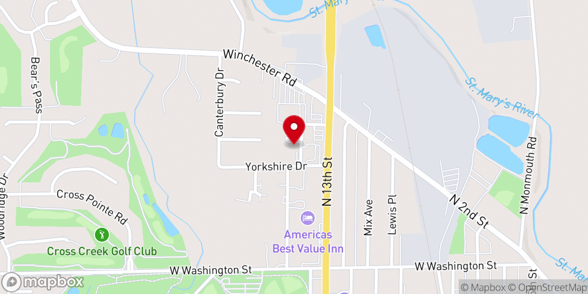 Map showing location of Beautiful Savior Lutheran Church (LCR)