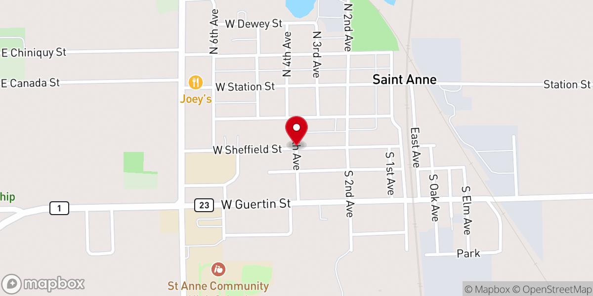 Map showing location of St Anne
