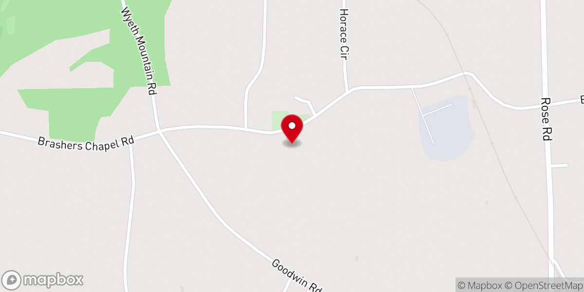 Map showing location of New Brashier Chapel