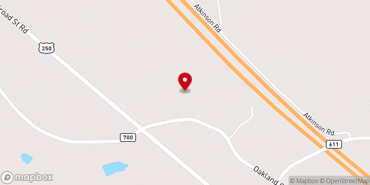 Map showing location of Shady Grove Baptist Church