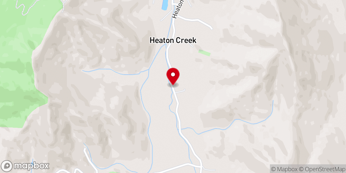 Map showing location of Lower Heaton Creek Church