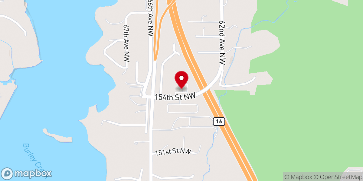 Map showing location of Resurrection Church - Gig Harbor