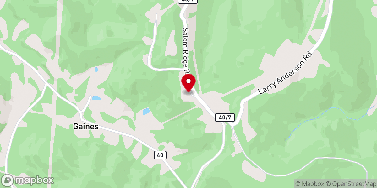 Map showing location of Salem Church