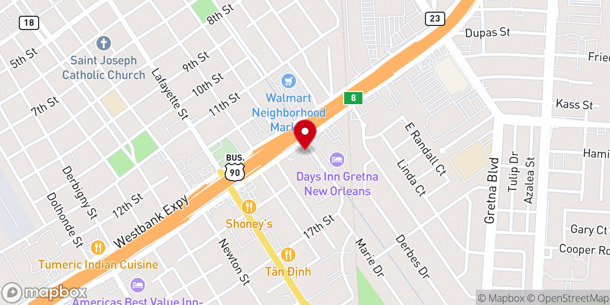 Map showing location of Hope of Glory Church