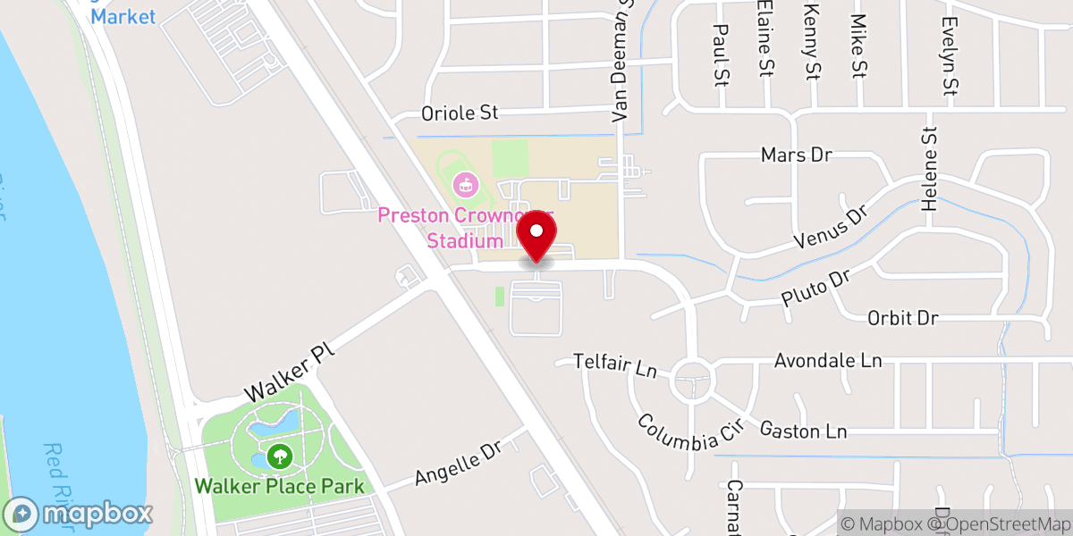 Map showing location of Parkway Baptist Church