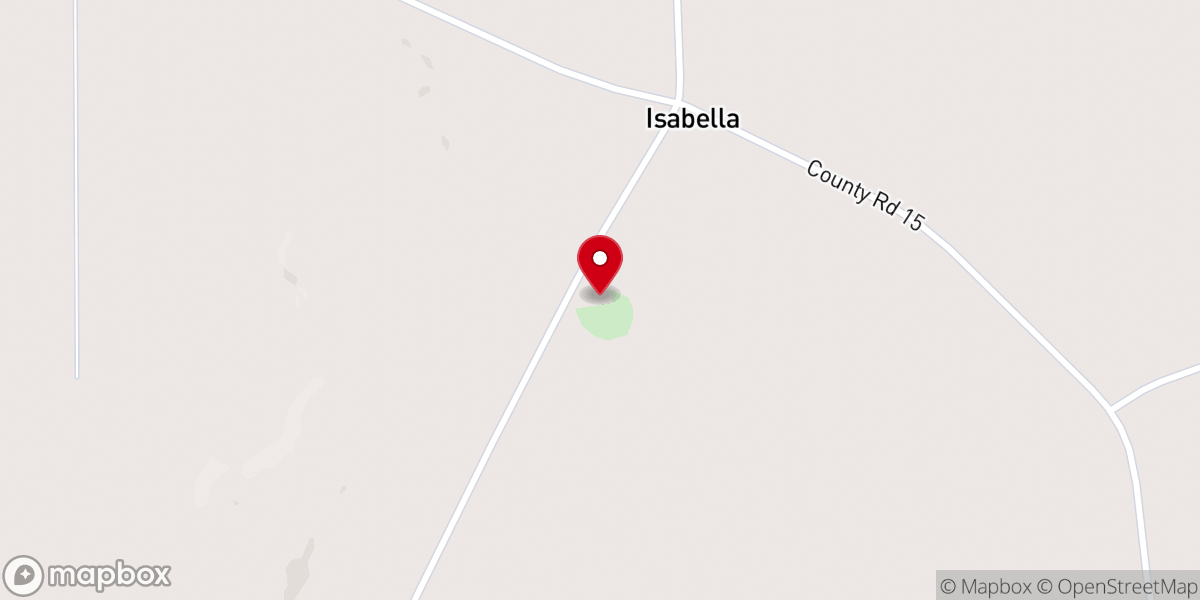 Map showing location of Isabella Baptist Church