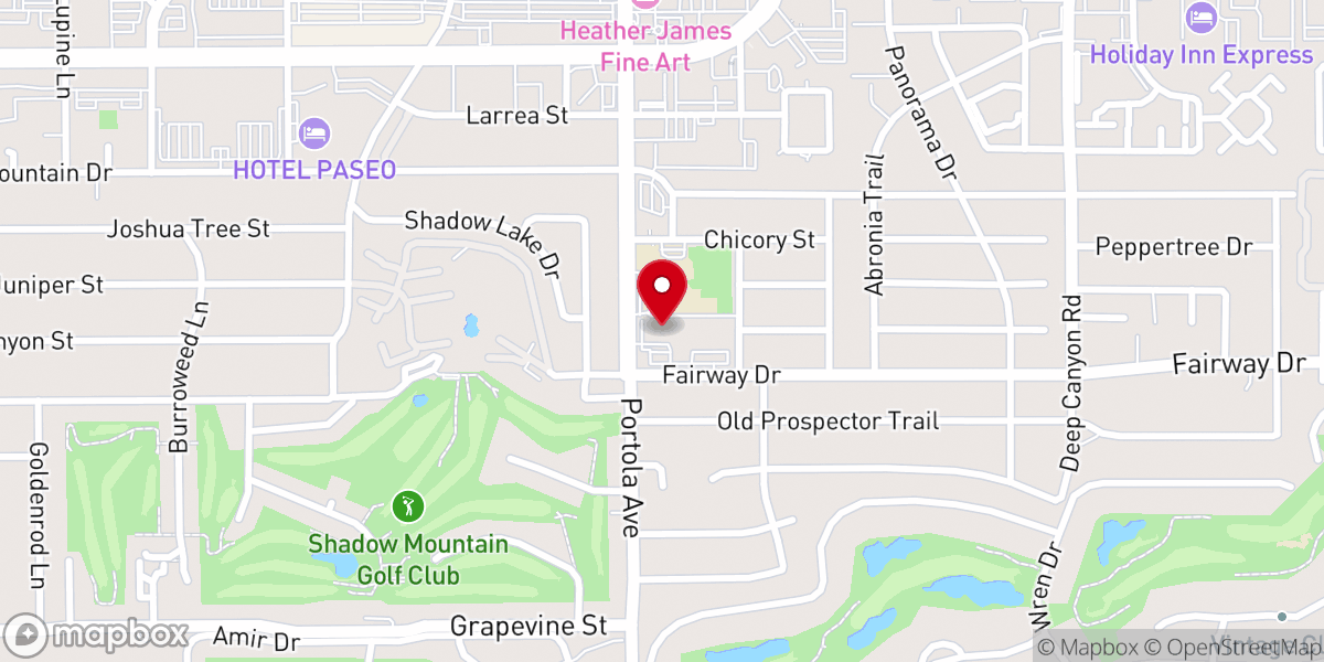 Map showing location of Hope Lutheran Church Palm Desert