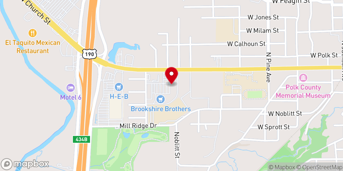 Map showing location of Polk Health & Human Services Department