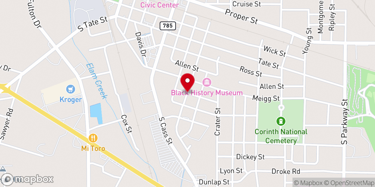 Map showing location of St Mark Baptist Church