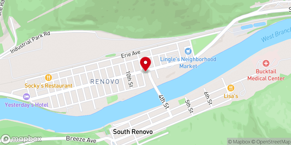 Map showing location of Zion Evangelical Lutheran Church