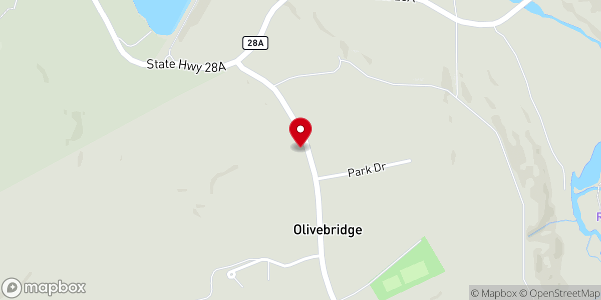 Map showing location of Olive Bridge United Methodist