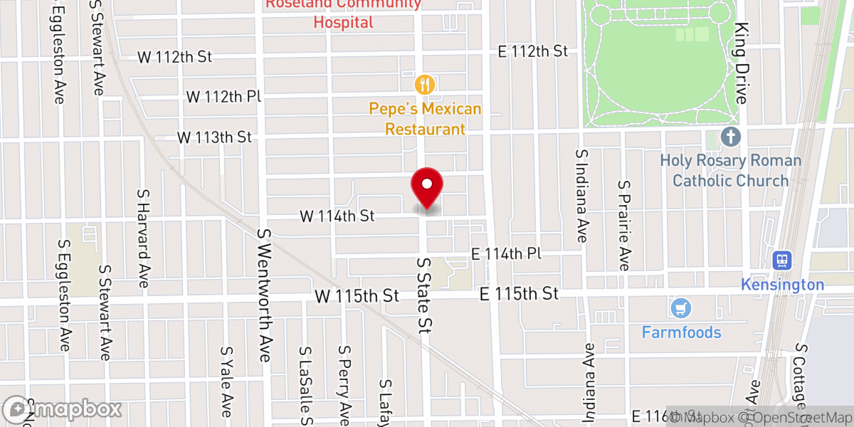 Map showing location of First Corinthians Baptist Church