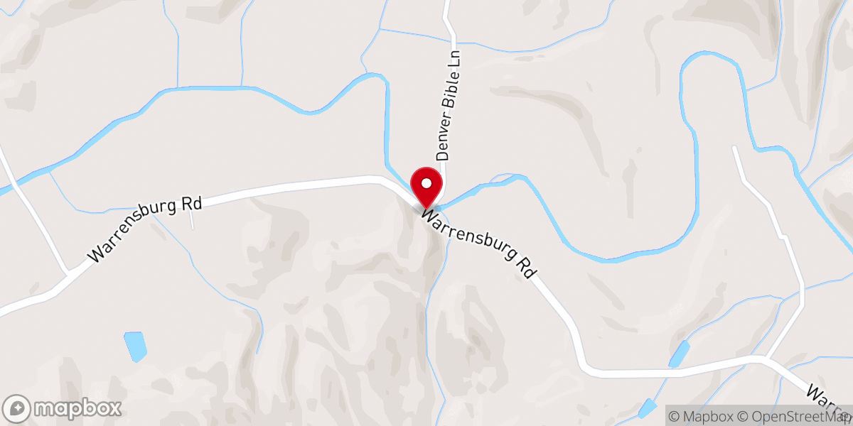 Map showing location of Historic Bible Covered Bridge