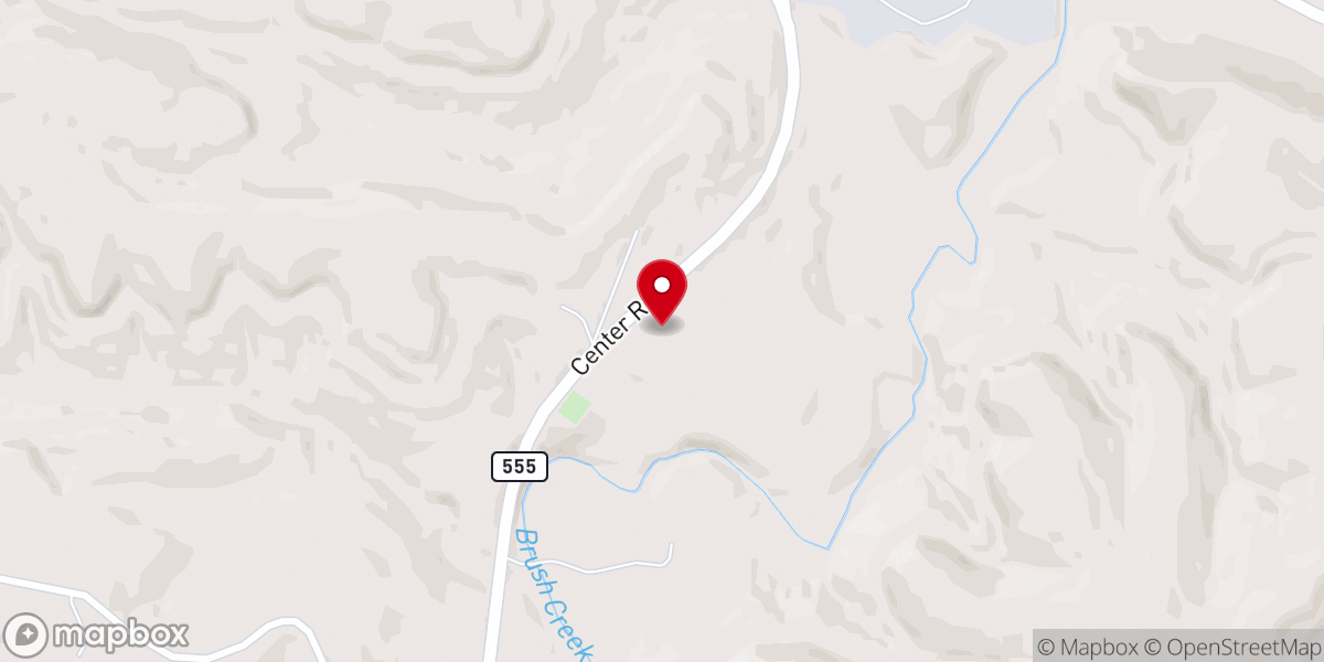 Map showing location of Brush Creek Church of God