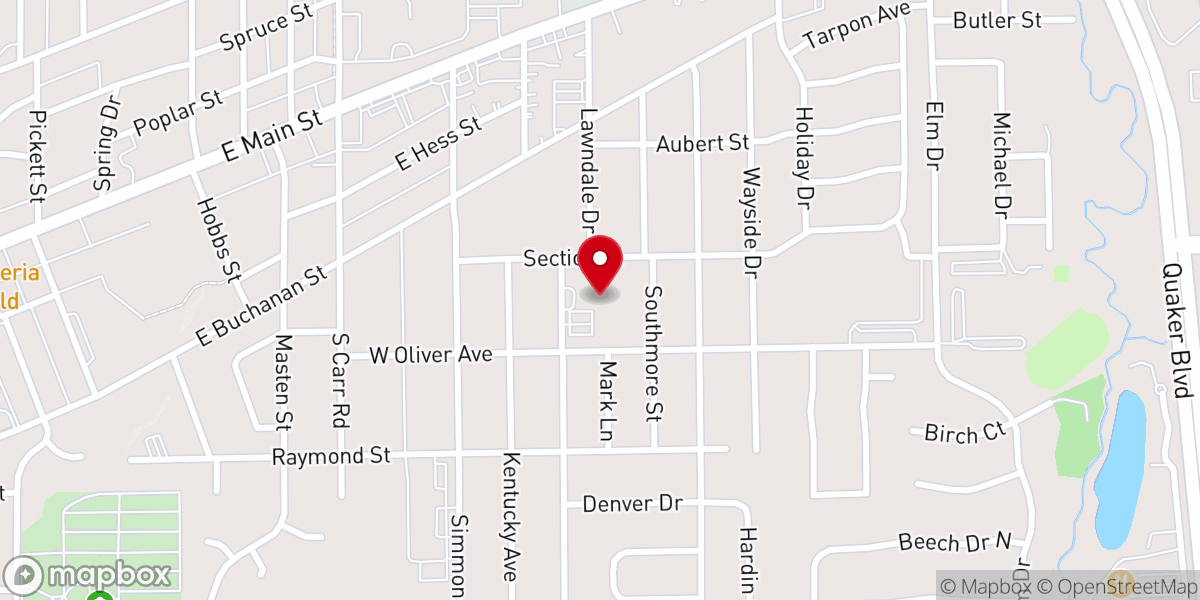 Map showing location of Hope United Presbyterian Church