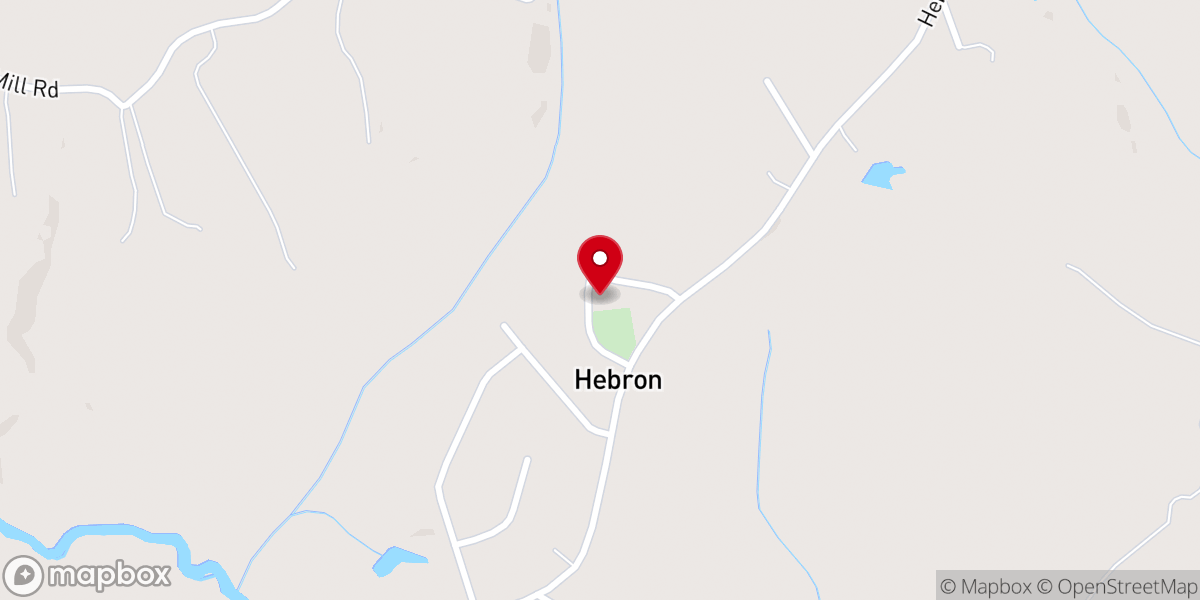 Map showing location of Hebron Presbyterian Church