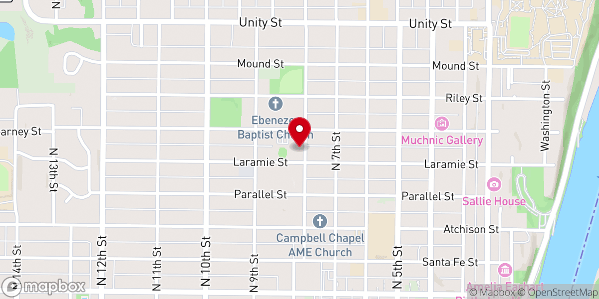 Map showing location of Trinity Lutheran Elementary
