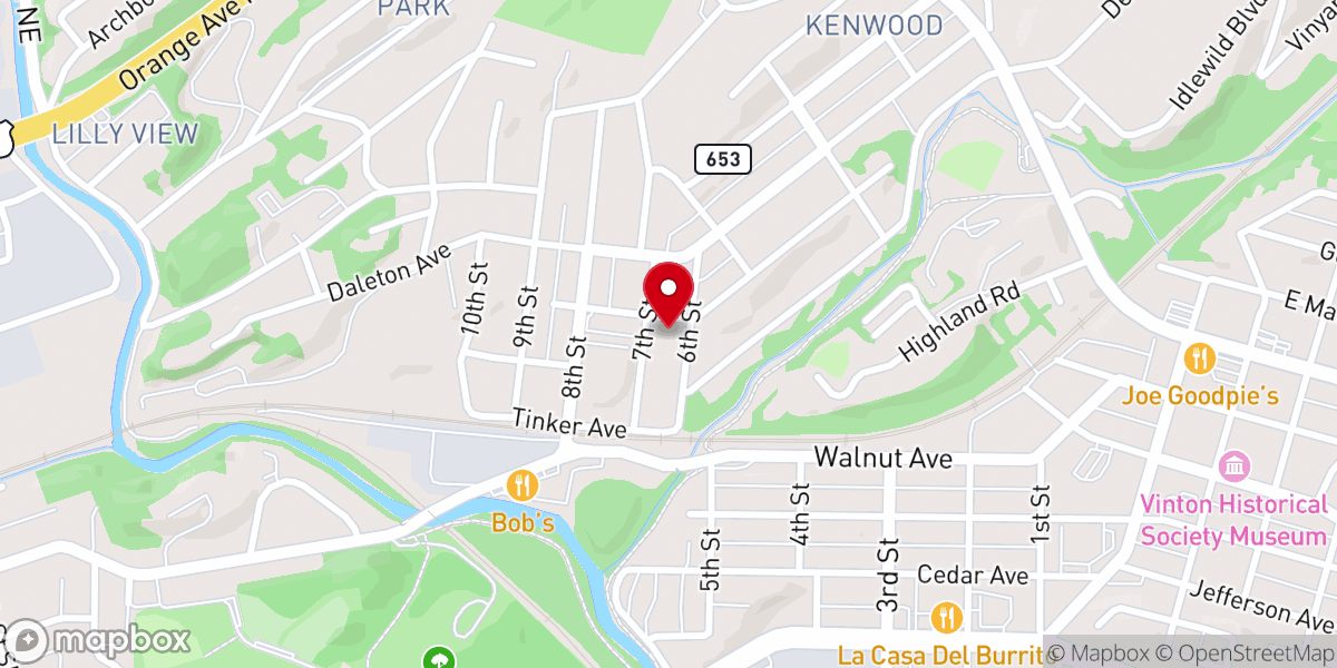 Map showing location of Midway Union Church