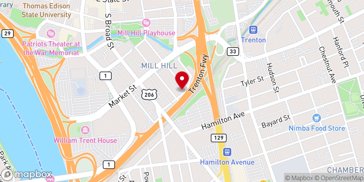 Map showing location of Grant Chapel AME Church