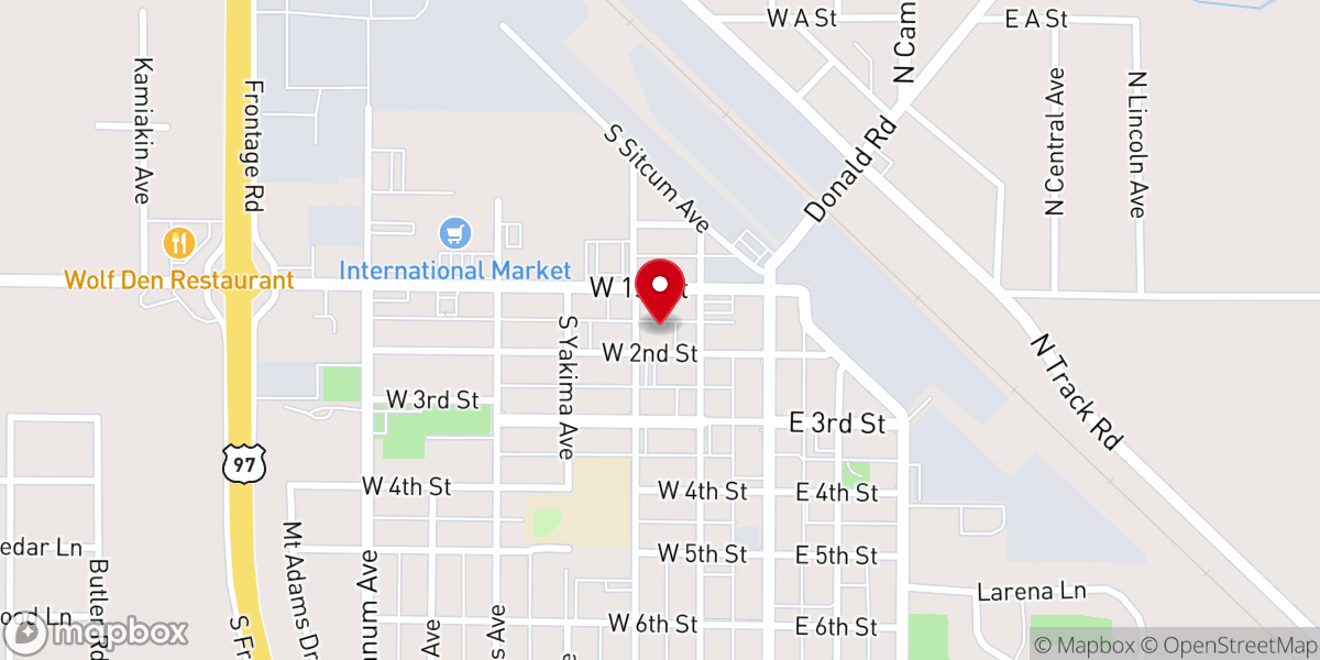 Map showing location of Yakima Buddhist Church
