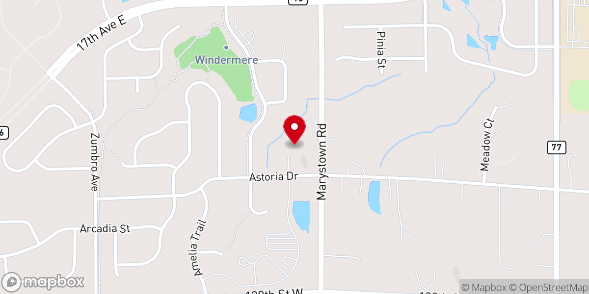 Map showing location of Mount Olive Evangelical Lutheran Church