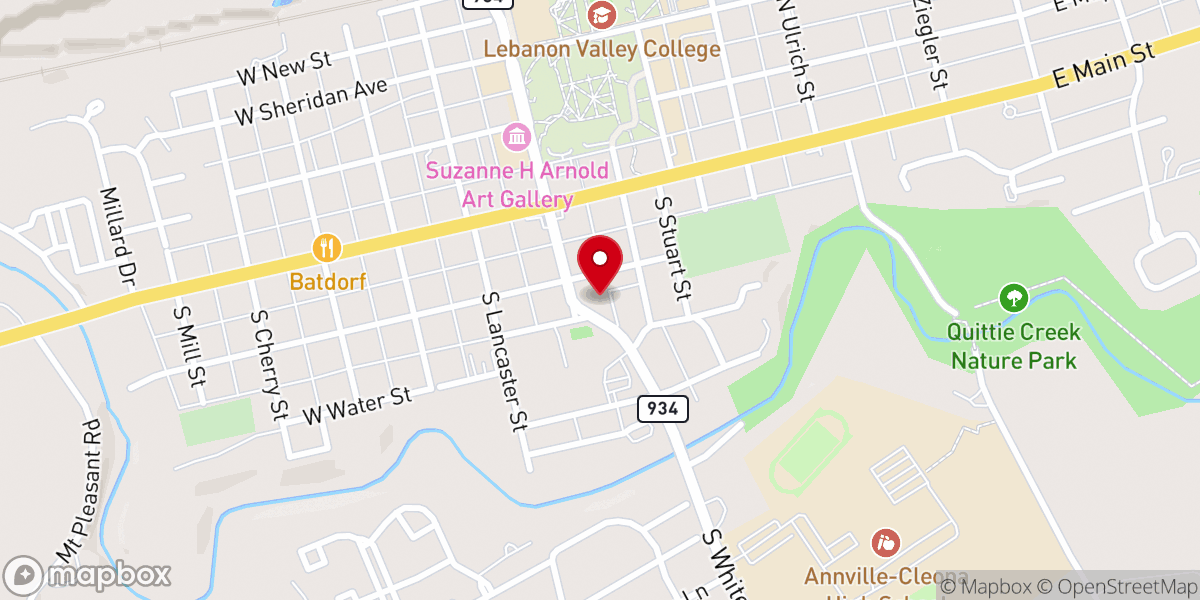 Map showing location of Christ Church UCC