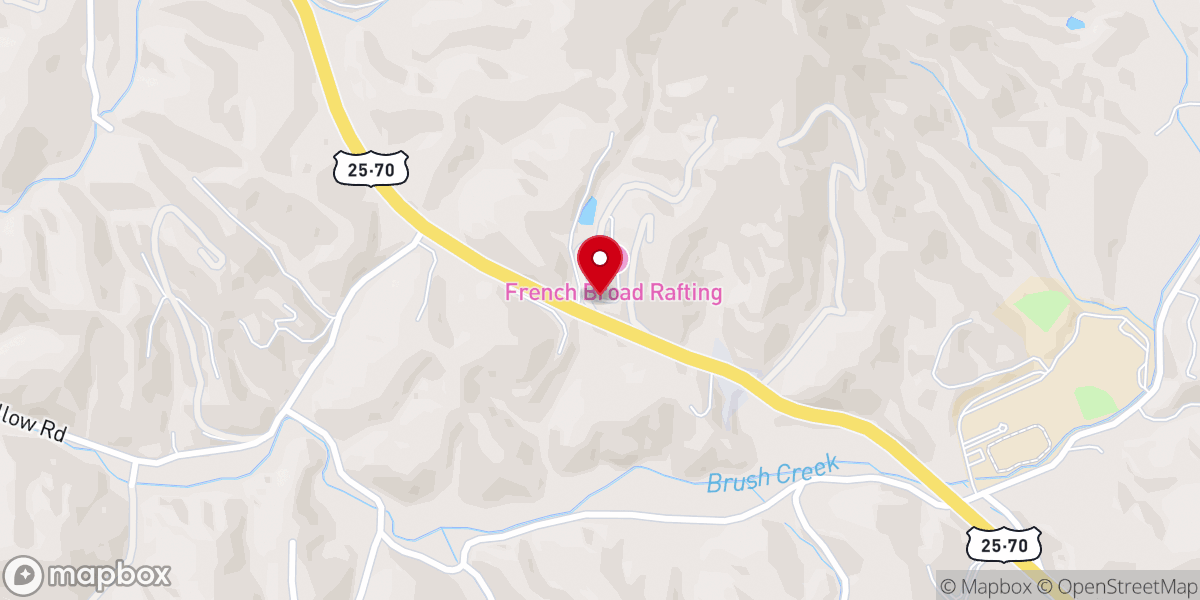 Map showing location of French Broad Adventures