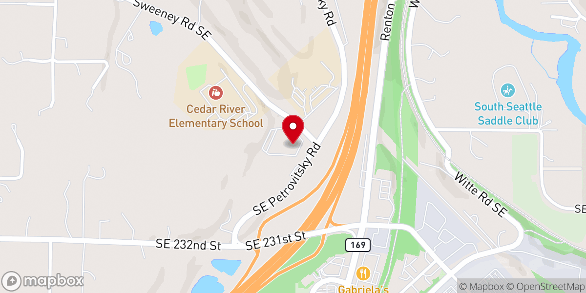 Map showing location of Maple Valley Church