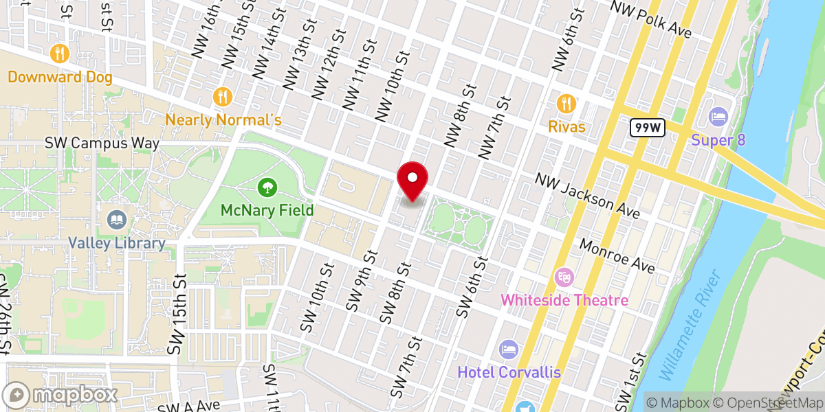 Map showing location of First Presbyterian Church
