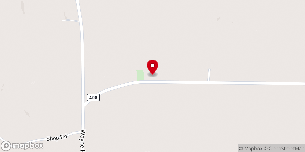 Map showing location of Sand Hill Church