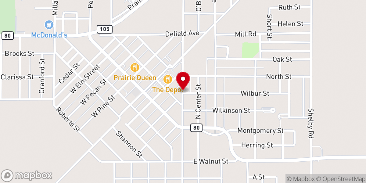 Map showing location of East Prairie Church of Christ