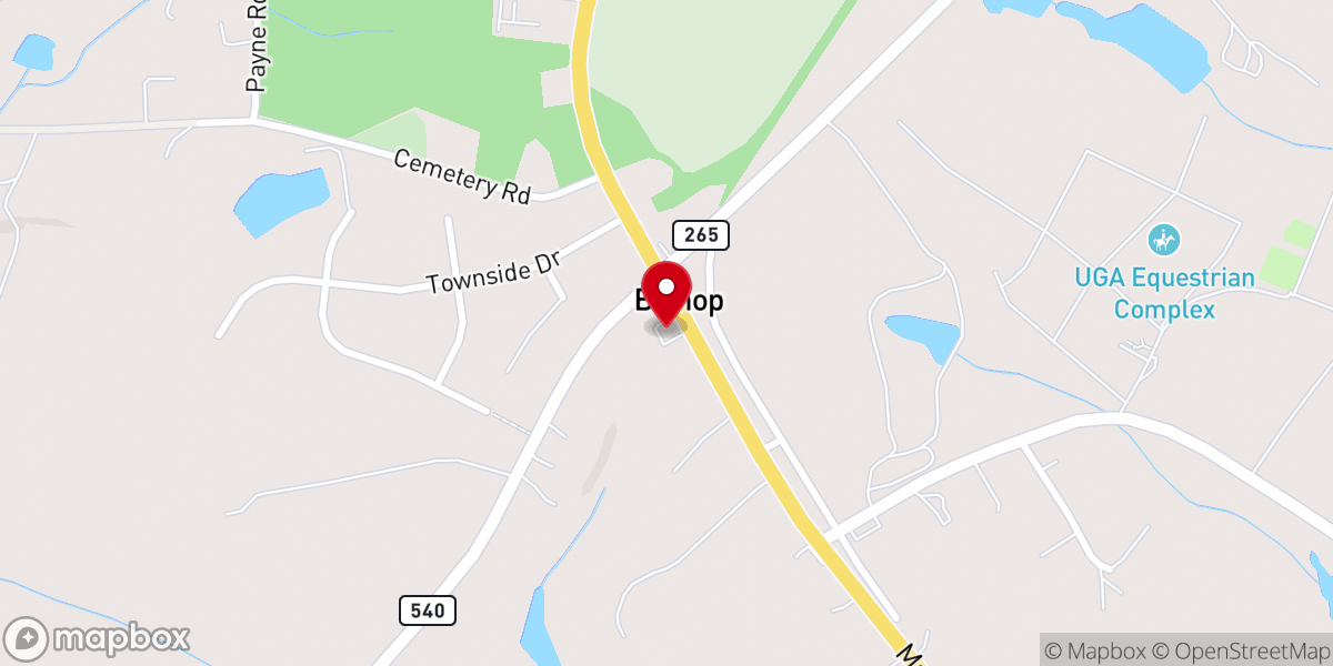 Map showing location of Bishop Community Center