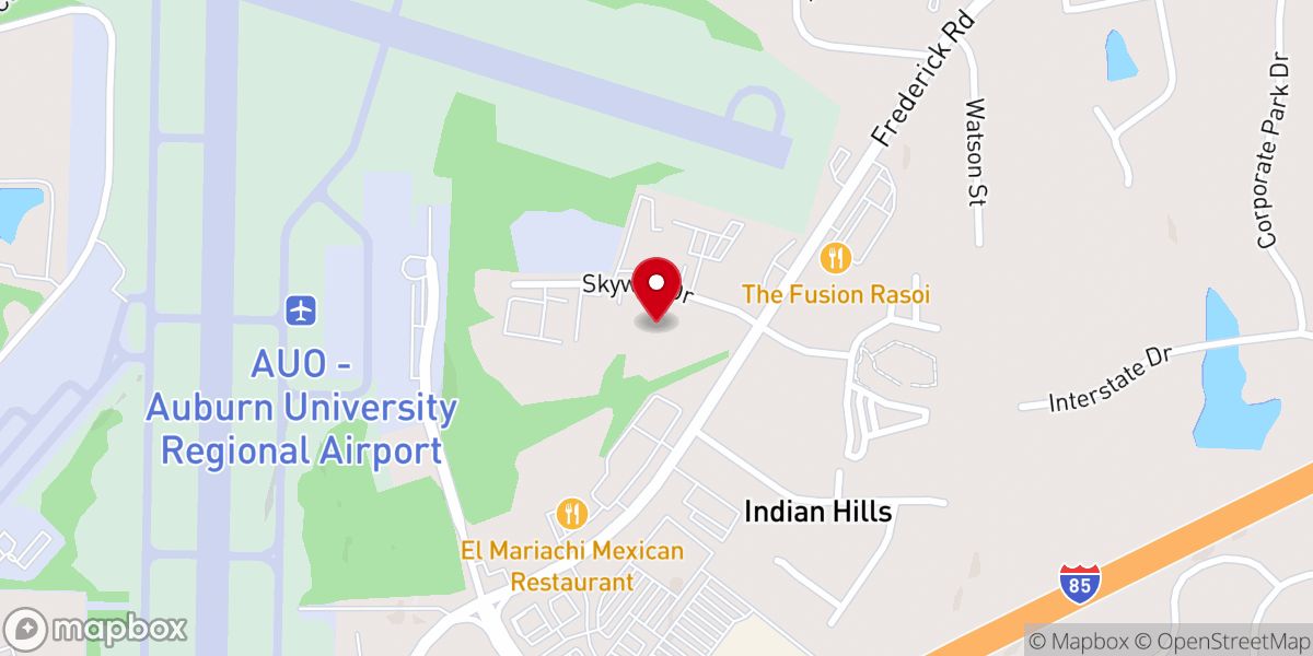 Map showing location of Grace Auburn Church