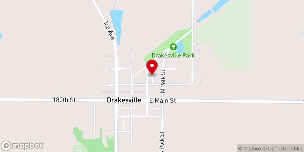 Map showing location of Drakesville United Methodist