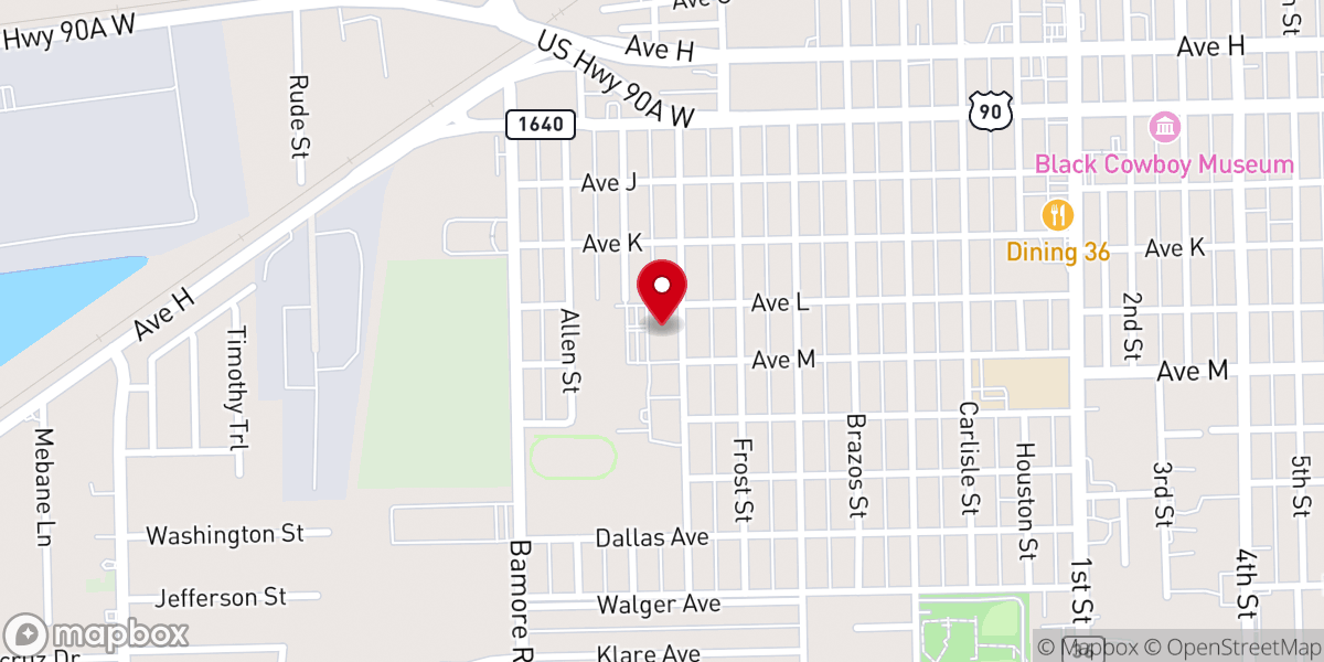 Map showing location of Holy Rosary Catholic Church