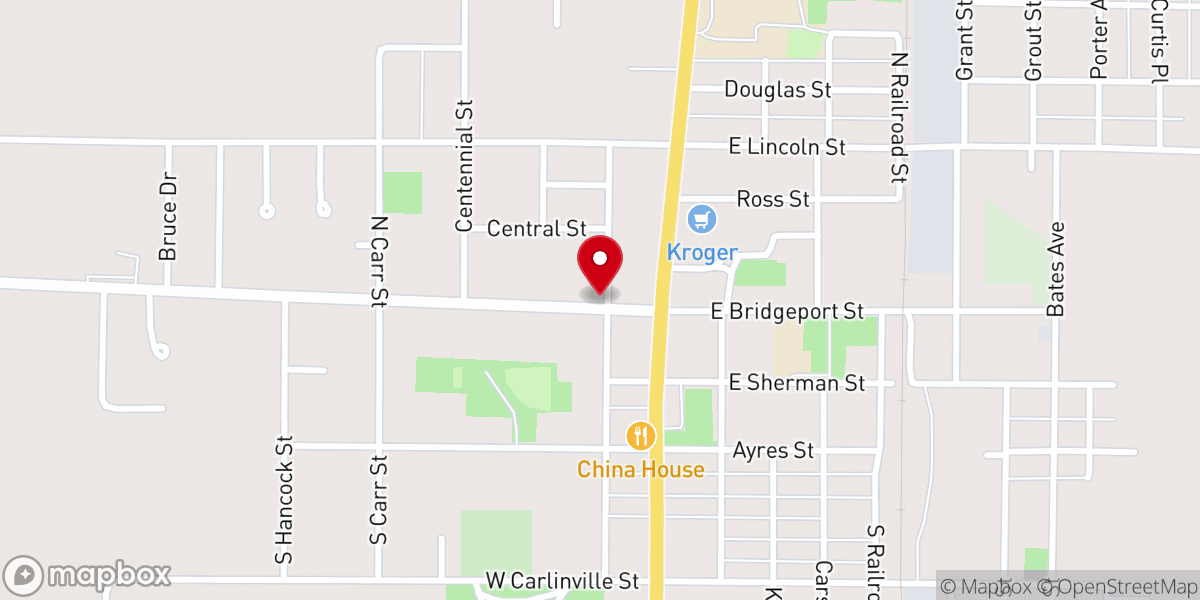 Map showing location of First Presbyterian Church