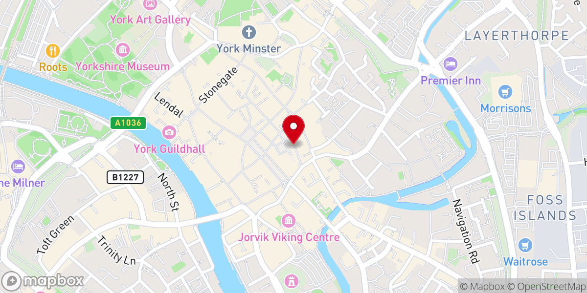 Map showing location of Shrine of Saint Margaret Clitherow