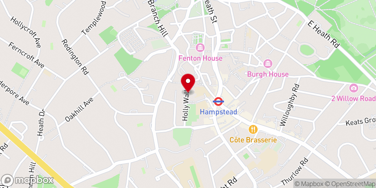 Map showing location of Saint Mary's Catholic Church, Hampstead