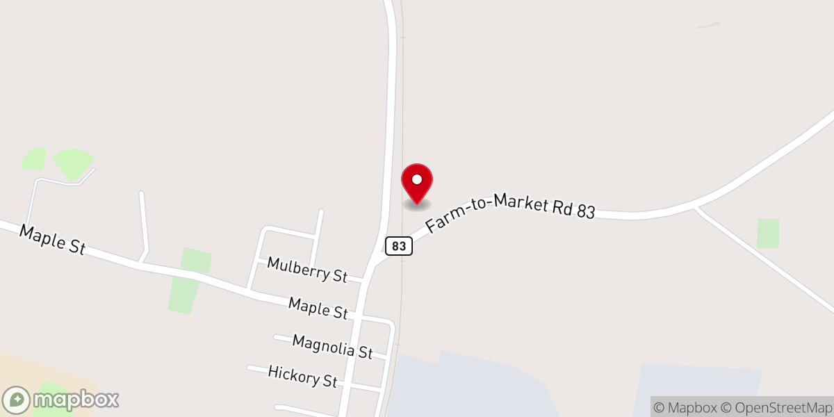 Map showing location of Sabine County Cowboy Church