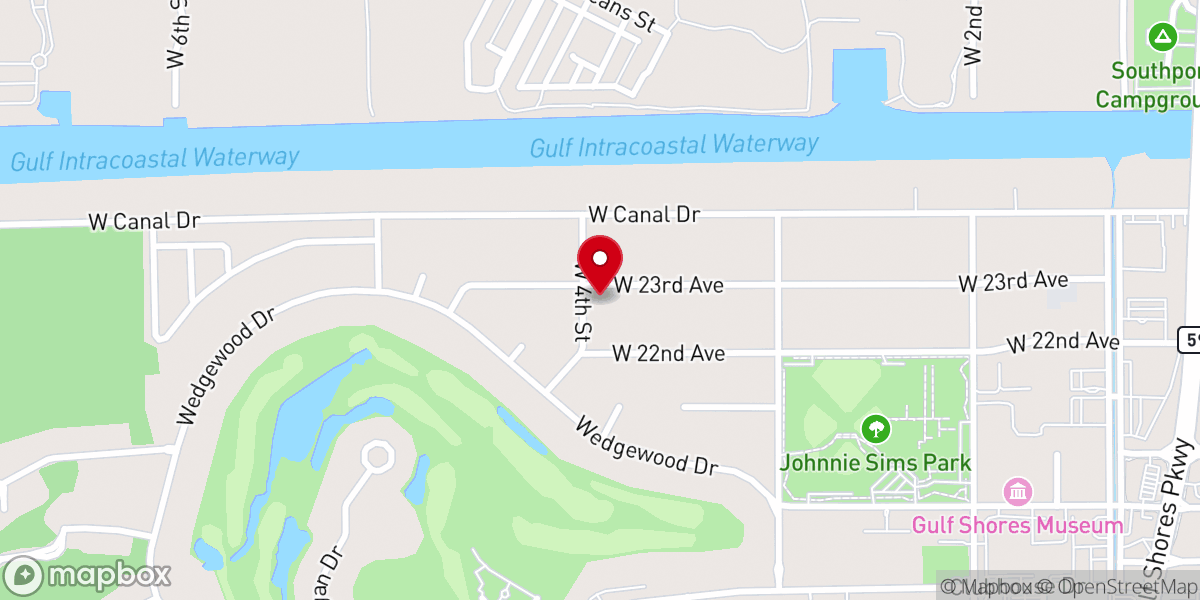 Map showing location of Gulf Shores Church of Christ