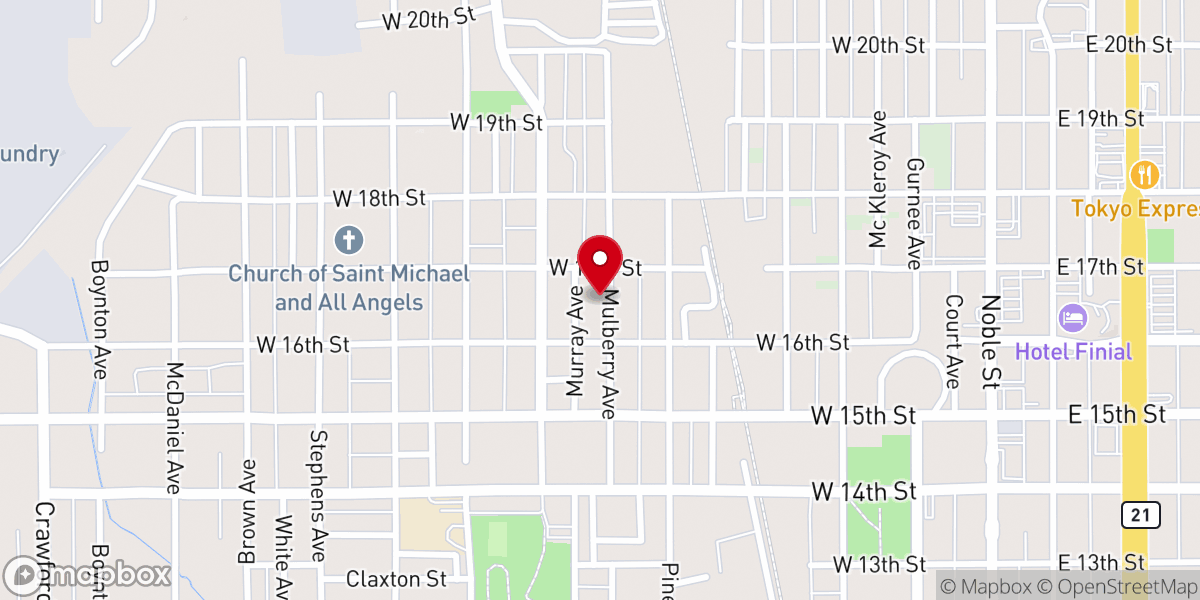 Map showing location of Murray Temple CME Church