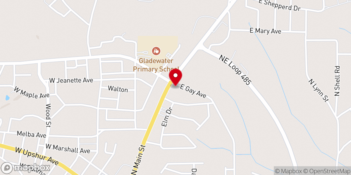 Map showing location of North Main Church of Christ